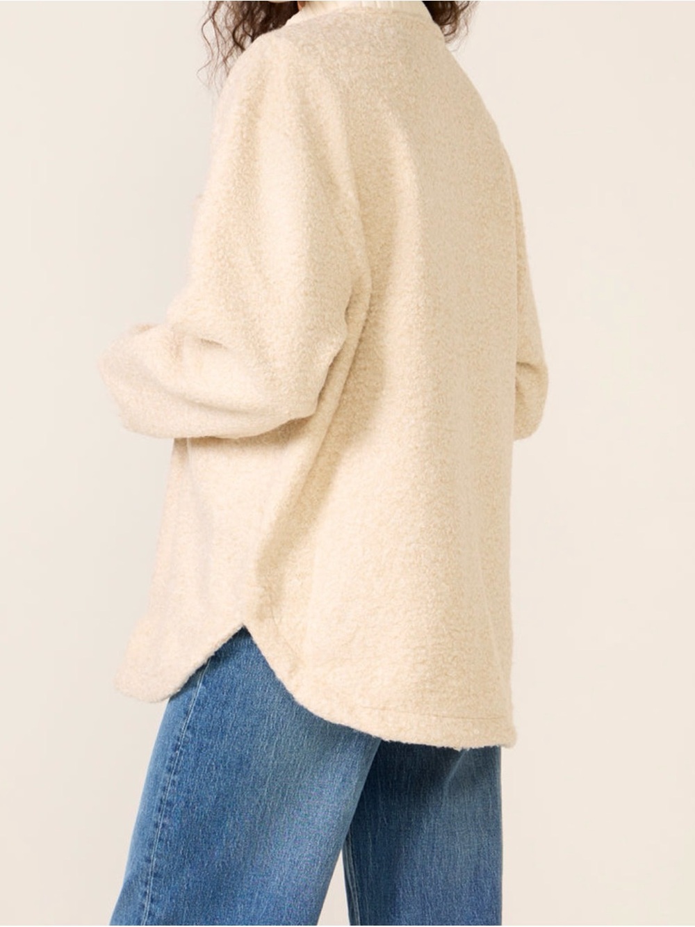 Z Supply Women’s Cream Sherpa Zip Jacket - Picture 10 of 11